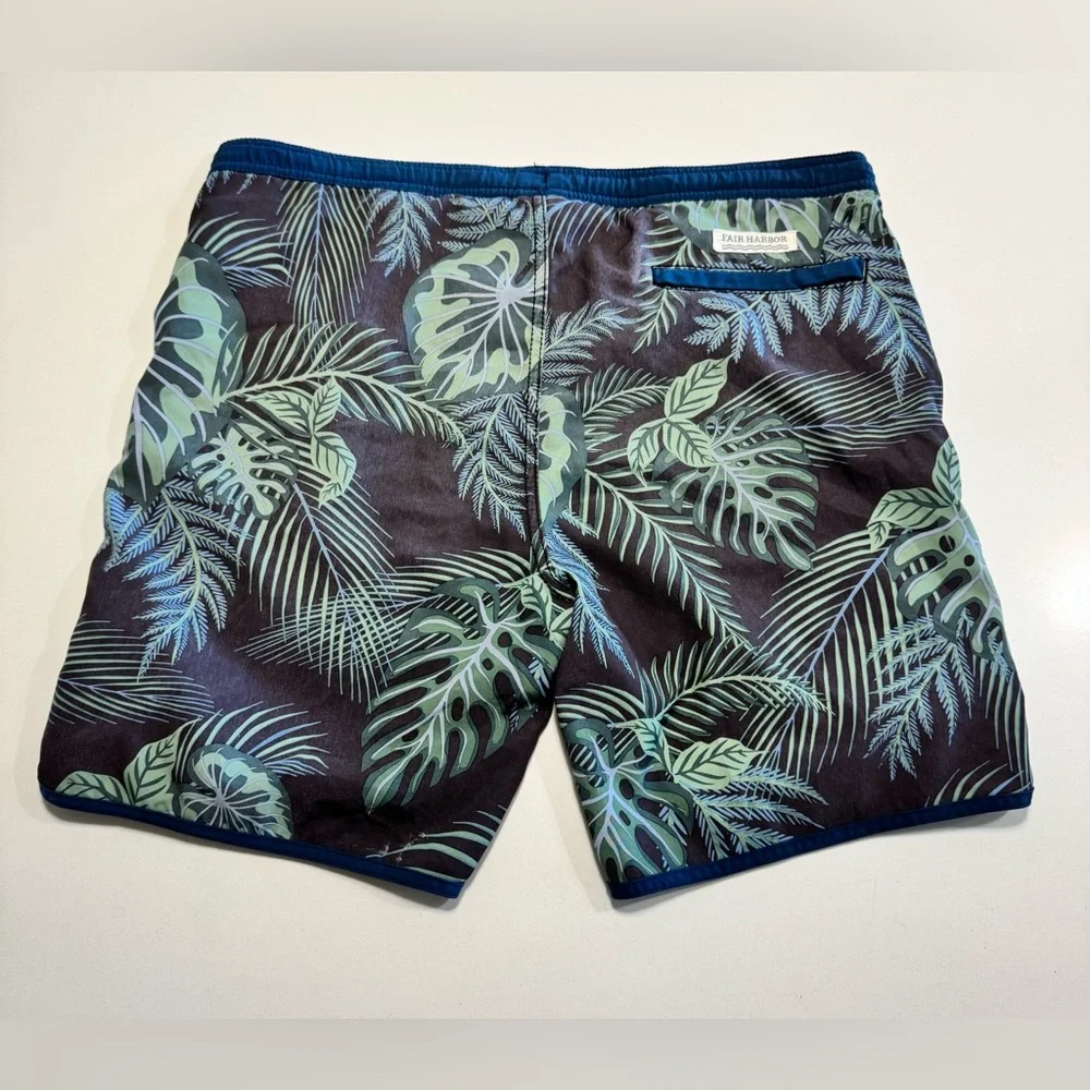 Fair Harbor Kids Anchor Swim Trunk Palm Leaf Beach Pool Youth Boys XL - Picture 2 of 14